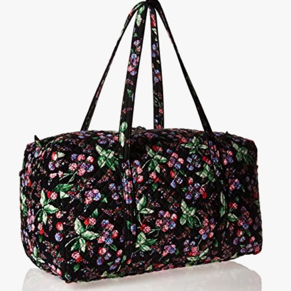 Vera Bradley large Floral Black Duffel Bag new without tags never used - Picture 1 of 7